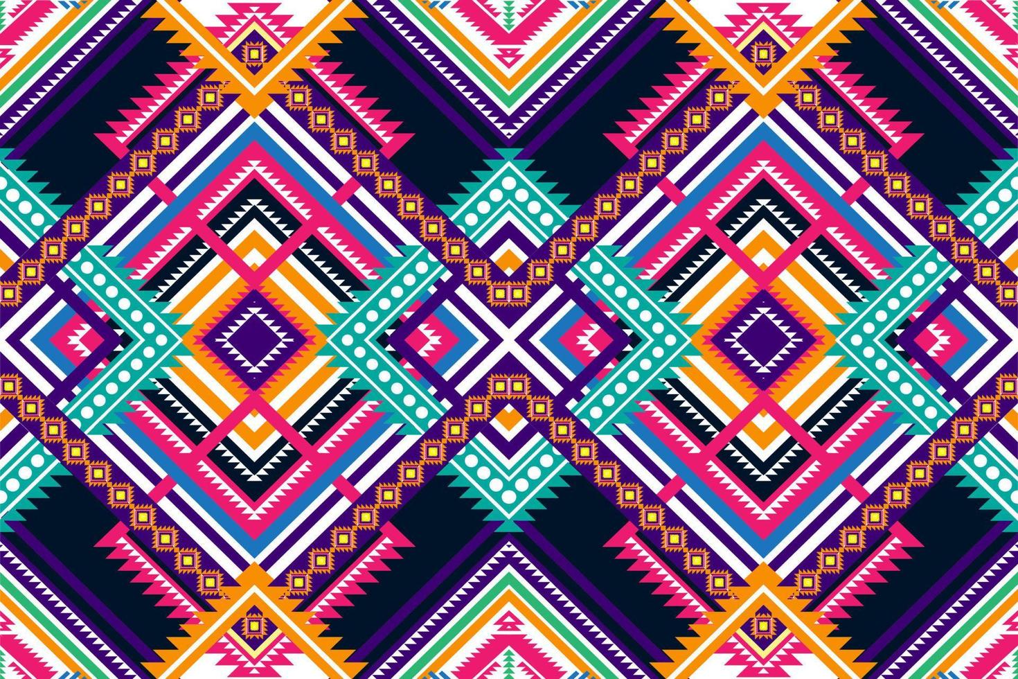 traditional ethnic geometric pattern background design for backgrounds carpet wallpaper clothes wrap fabric seamless embroidery style vector illustration