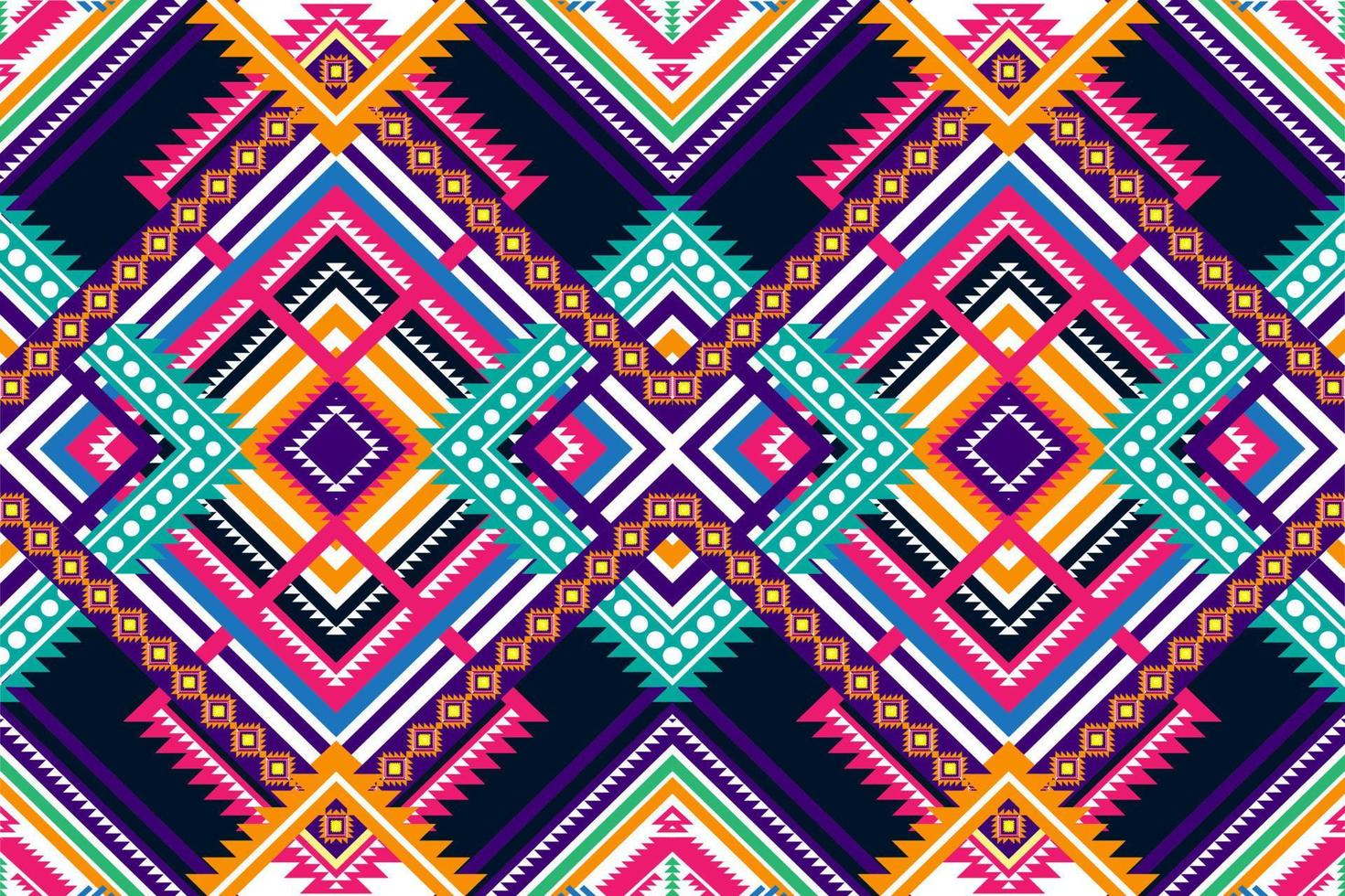 diseño de fondo de patrón geométrico étnico tradicional para fondos alfombra papel pintado ropa envolver tela bordado sin costuras estilo vector ilustración