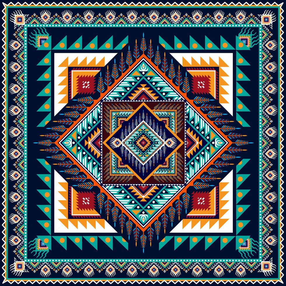 traditional ethnic geometric pattern background design for backgrounds carpet wallpaper clothes wrap fabric seamless embroidery style vector illustration