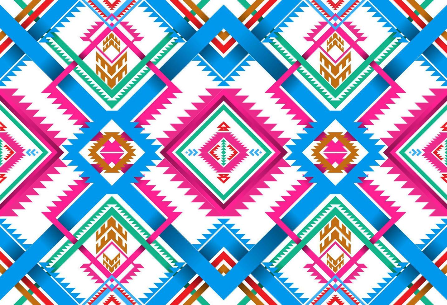 diseño de fondo de patrón geométrico étnico tradicional para fondos alfombra papel pintado ropa envolver tela bordado sin costuras estilo vector ilustración