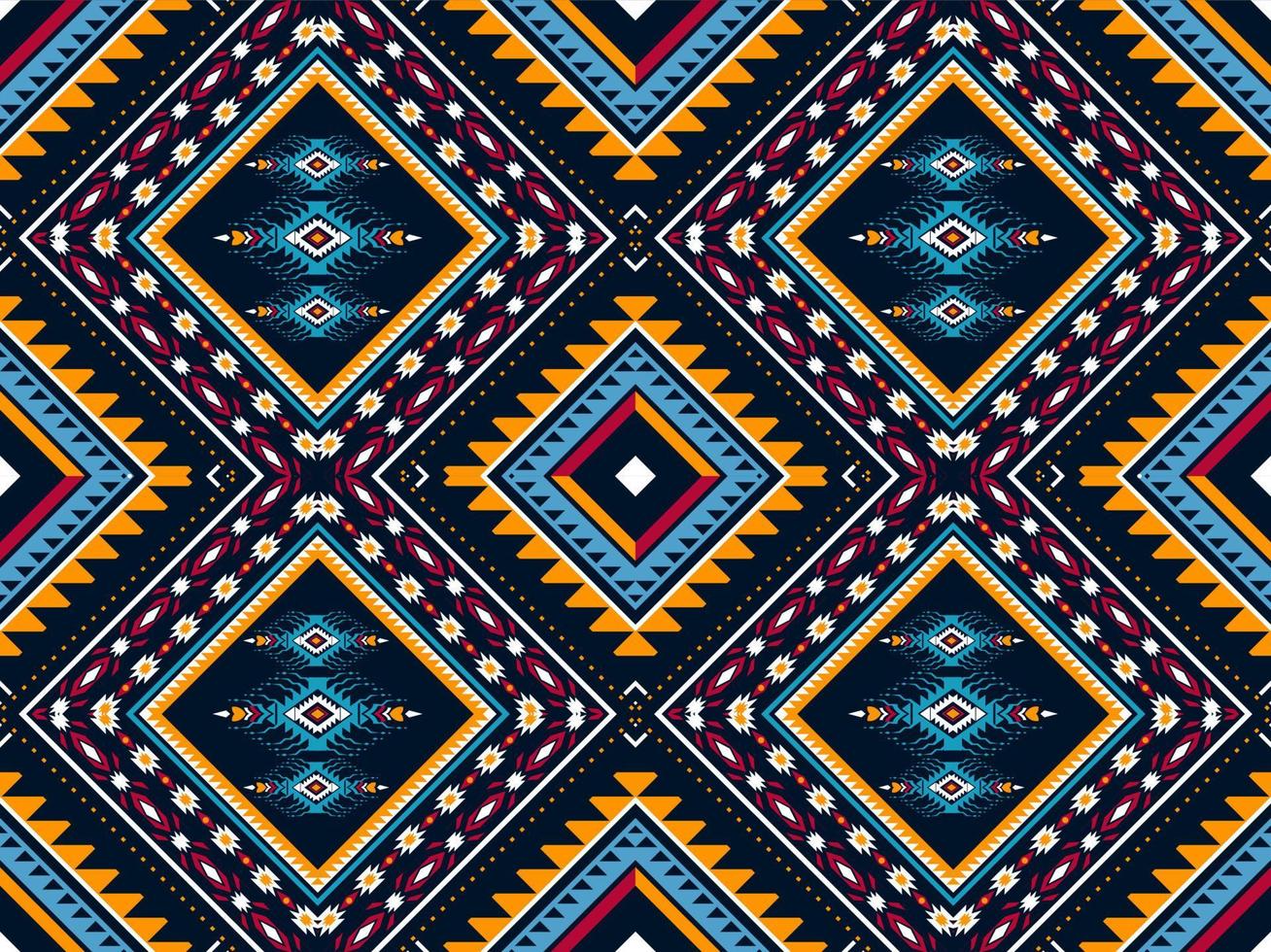 traditional ethnic geometric pattern background design for backgrounds carpet wallpaper clothes wrap fabric seamless embroidery style vector illustration