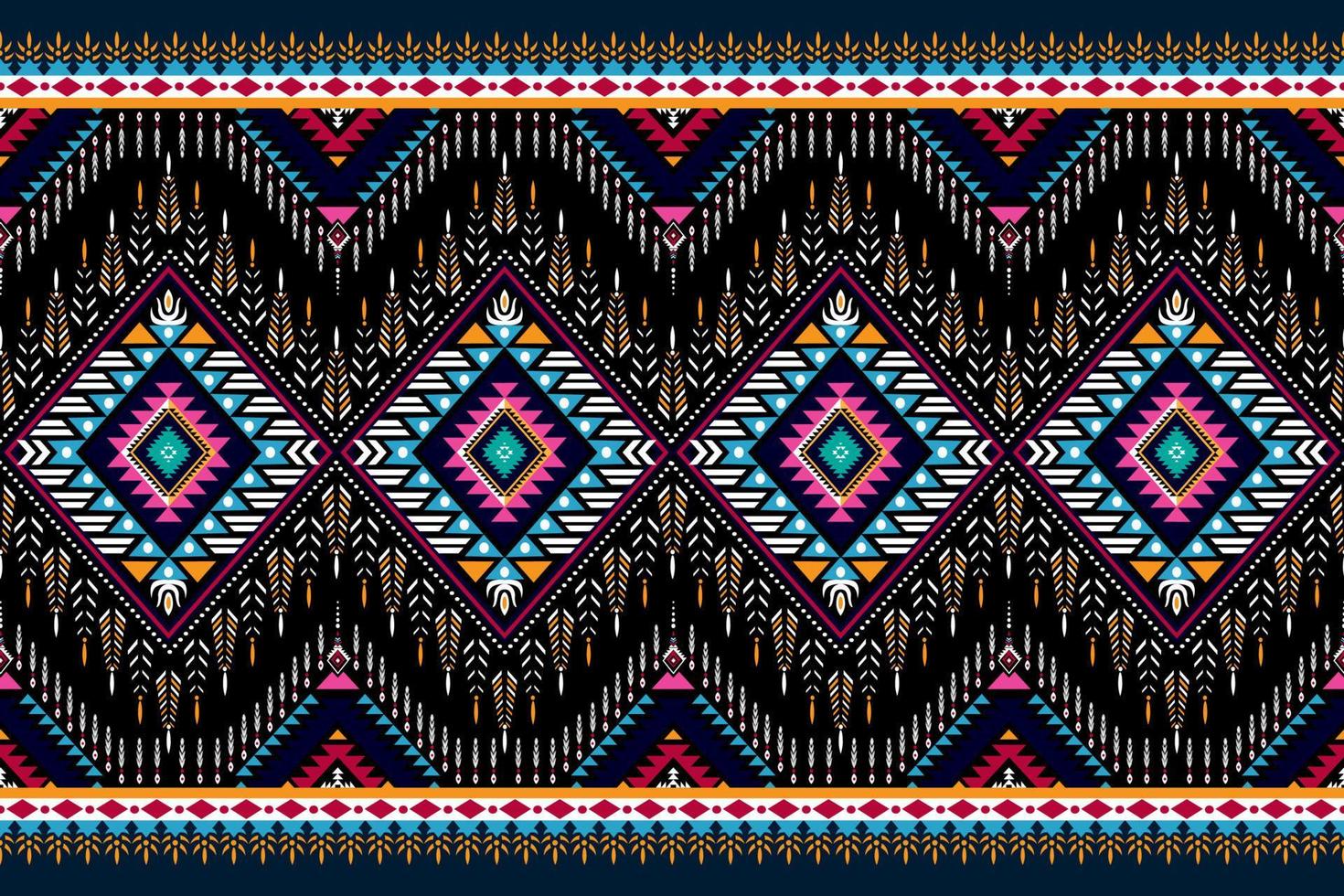 traditional ethnic geometric pattern background design for backgrounds carpet wallpaper clothes wrap fabric seamless embroidery style vector illustration