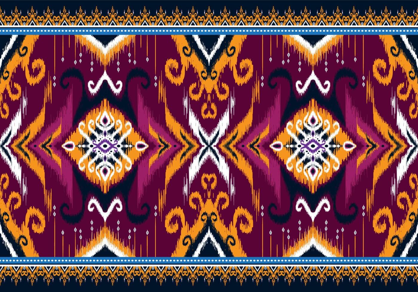 traditional ethnic geometric pattern background design for backgrounds carpet wallpaper clothes wrap fabric seamless embroidery style vector illustration