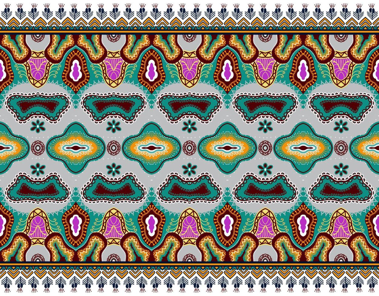 traditional ethnic geometric pattern background design for backgrounds carpet wallpaper clothes wrap fabric seamless embroidery style vector illustration