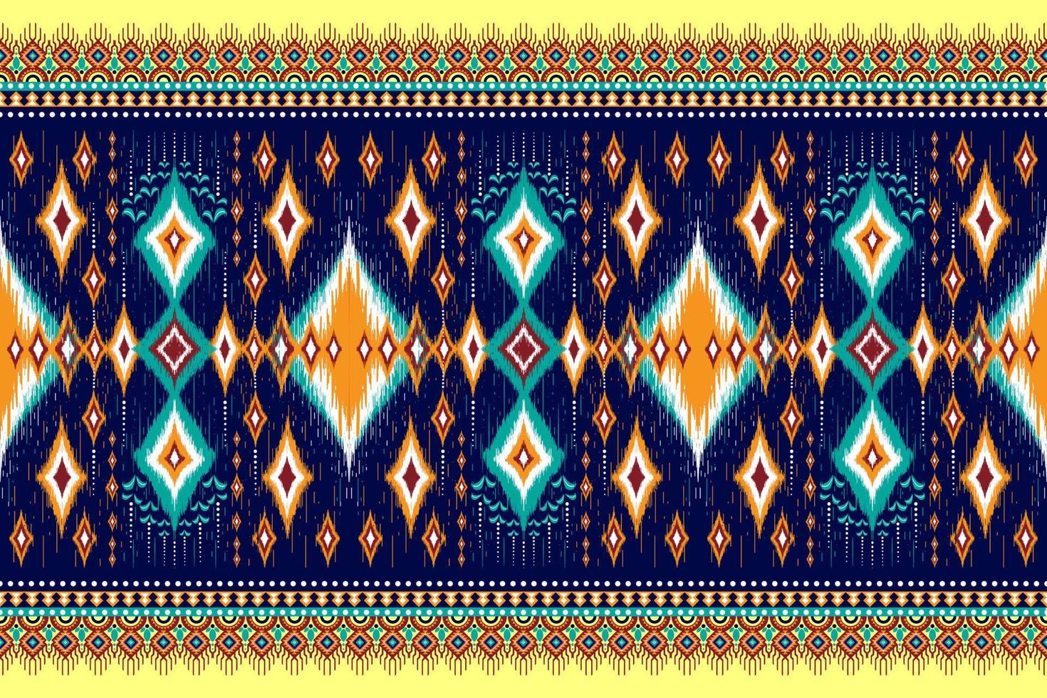 traditional ethnic geometric pattern background design for backgrounds carpet wallpaper clothes wrap fabric seamless embroidery style vector illustration