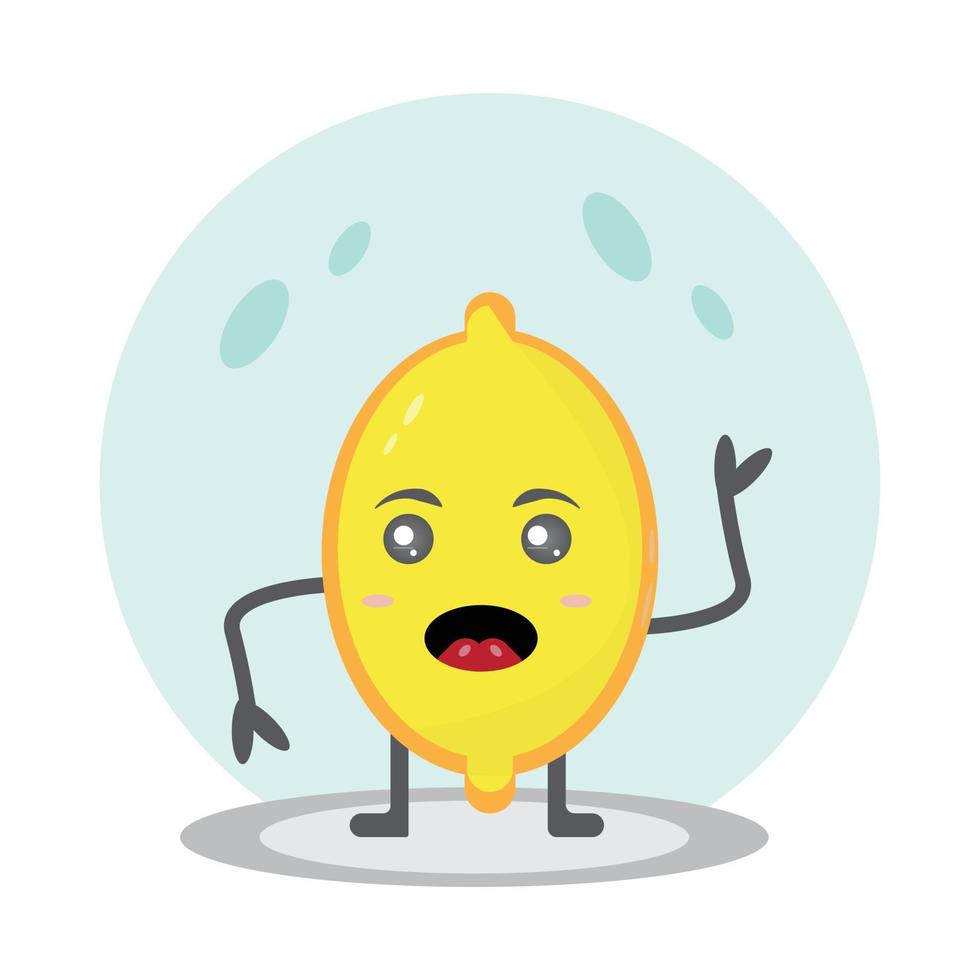 lemon mascot cartoon character full of vitamin cute and sweet vector illustration