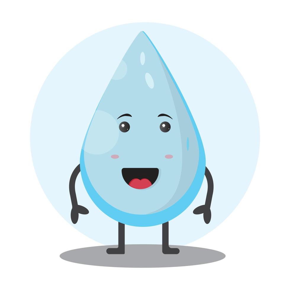 cute raindrop character mascot happy fun cartoon vector illustration