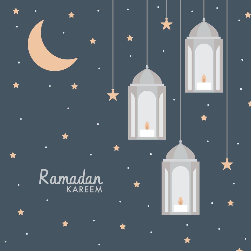 Starry Night Ramadan Kareem vector