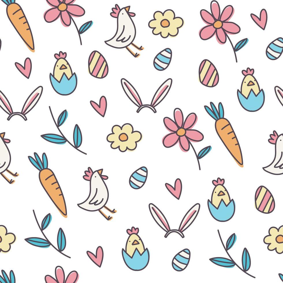 Super Cute Easter Pattern vector
