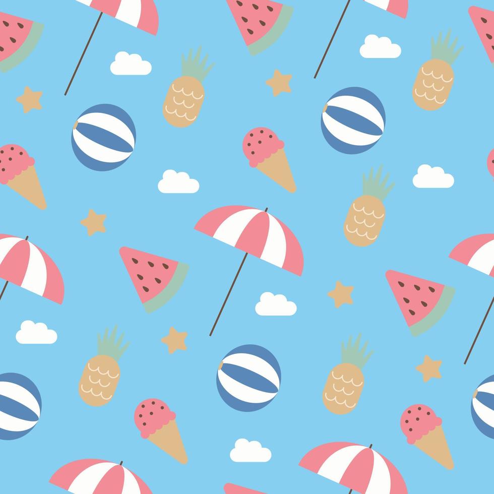 Flat Summery Pattern vector