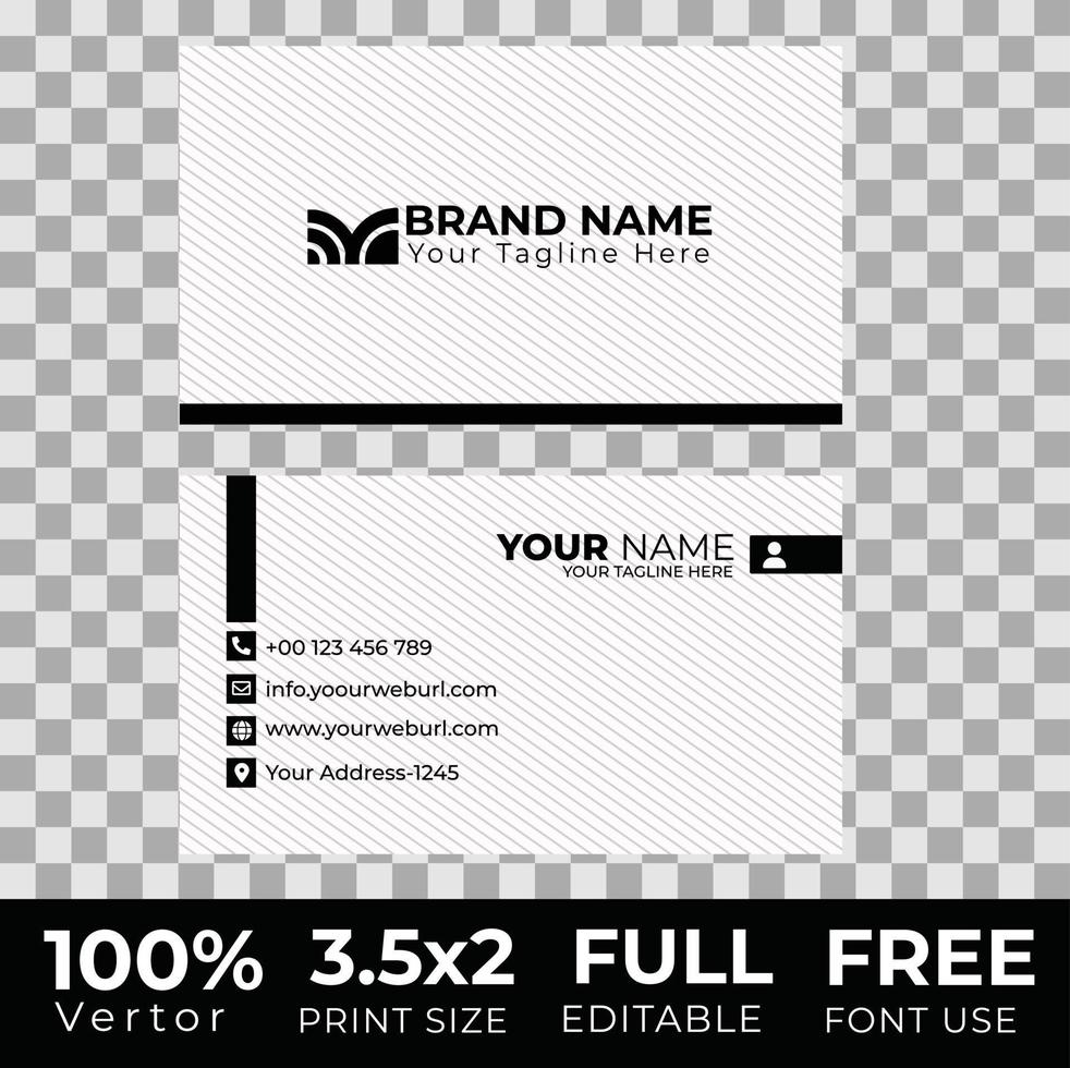 White Color Simple Business Card Design Template vector