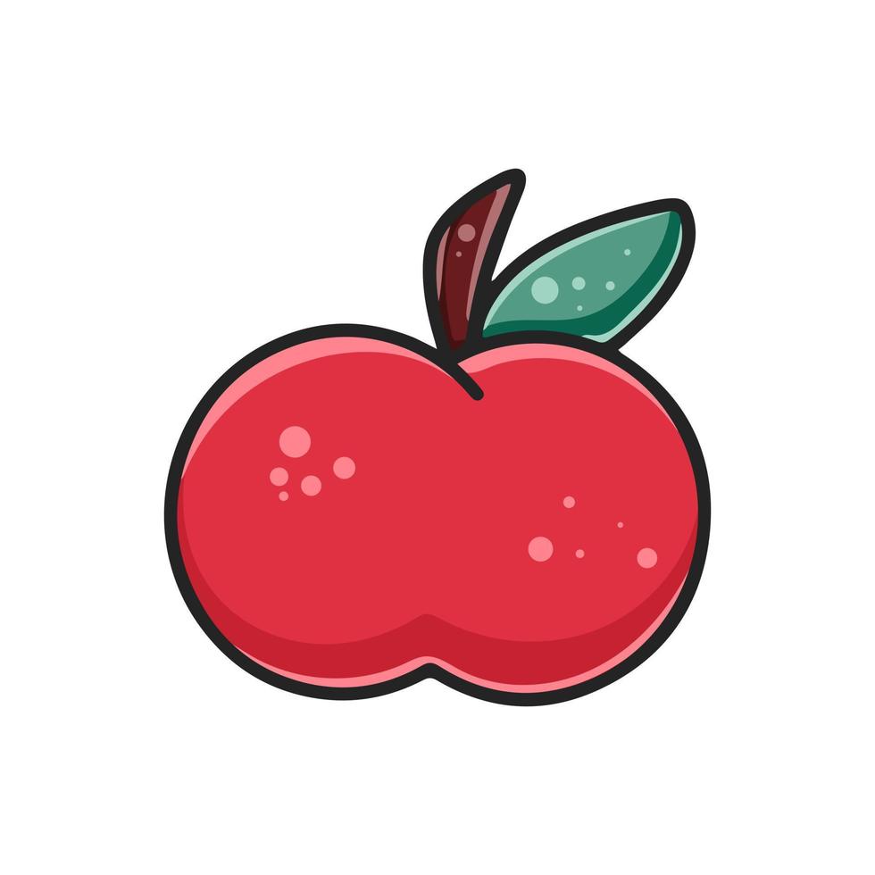 Juicy red apple clipart vector