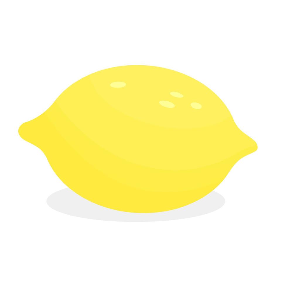 Cartoon lemon isolated on white background. Vector illustration