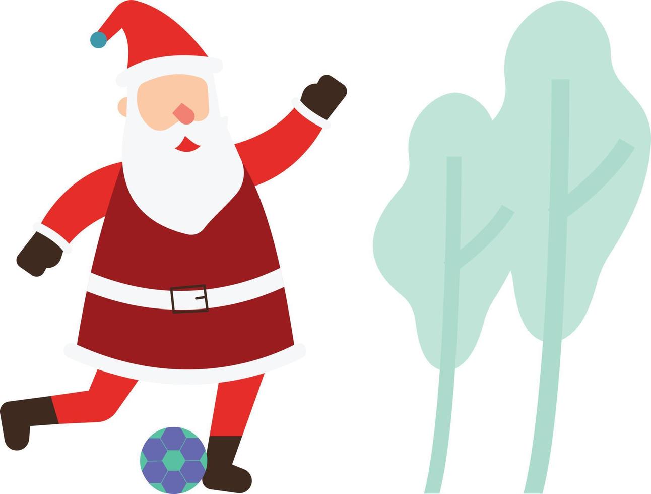 Santa is playing with a ball. vector