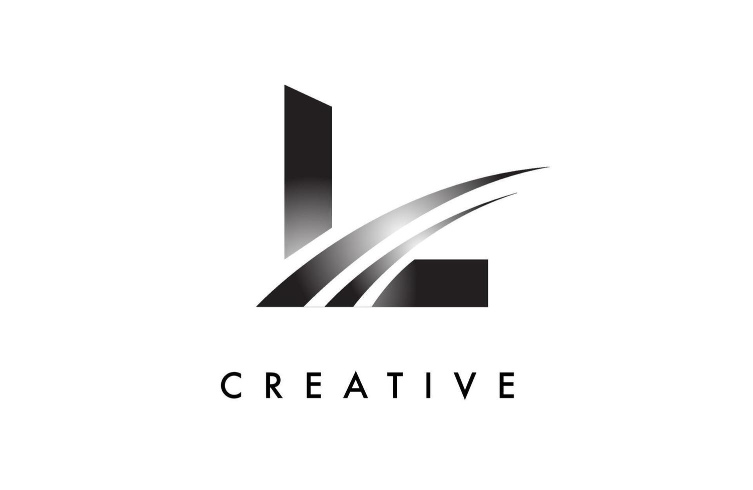 Letter L Logo Design Vector with Curved Swoosh Lines and Creative Look