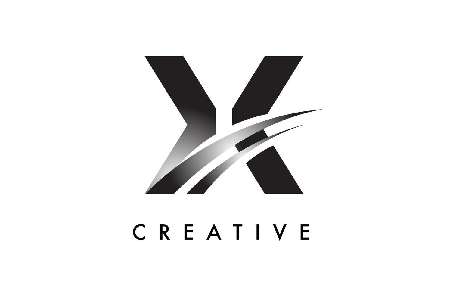 Letter X Logo Design Vector with Curved Swoosh Lines and Creative Look