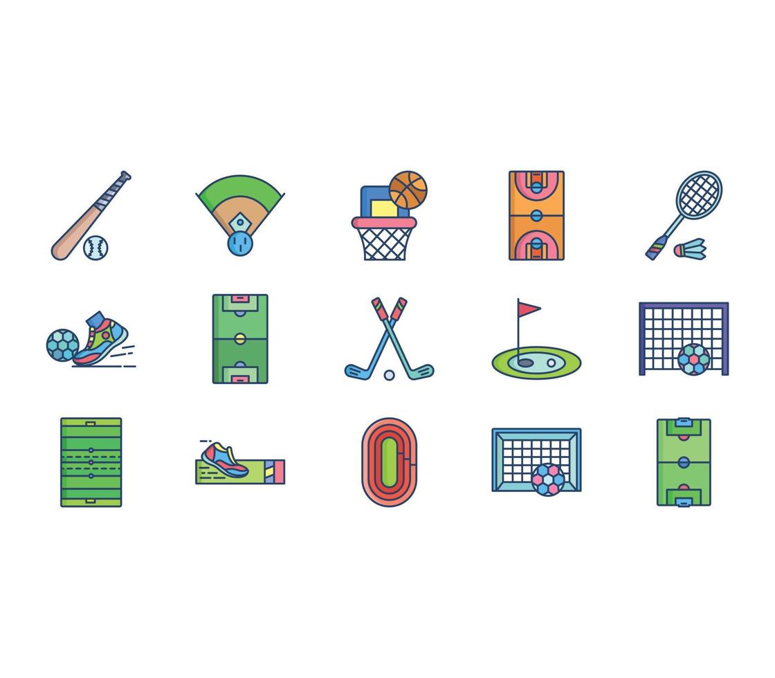 Games and stadium icon set vector