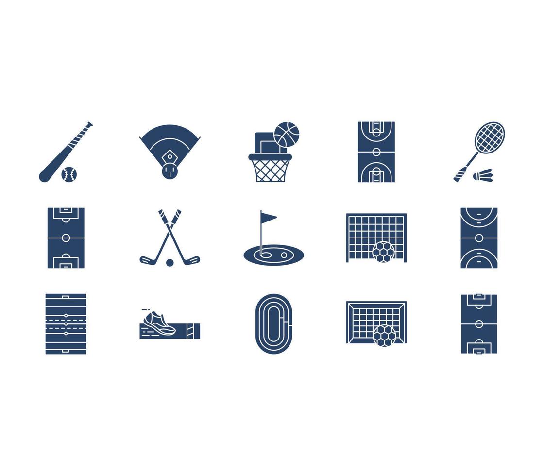 Games and stadium icon set vector