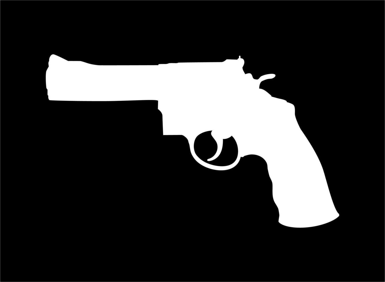 Silhouette of Gun, Pistol in Black Vackground for Logo, Pictogram, Website or Graphic Design Element. Vector Illustration