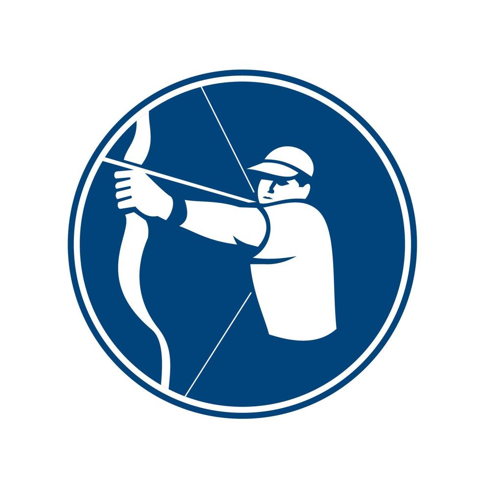 Archer Bow Arrow Circle Icon vector