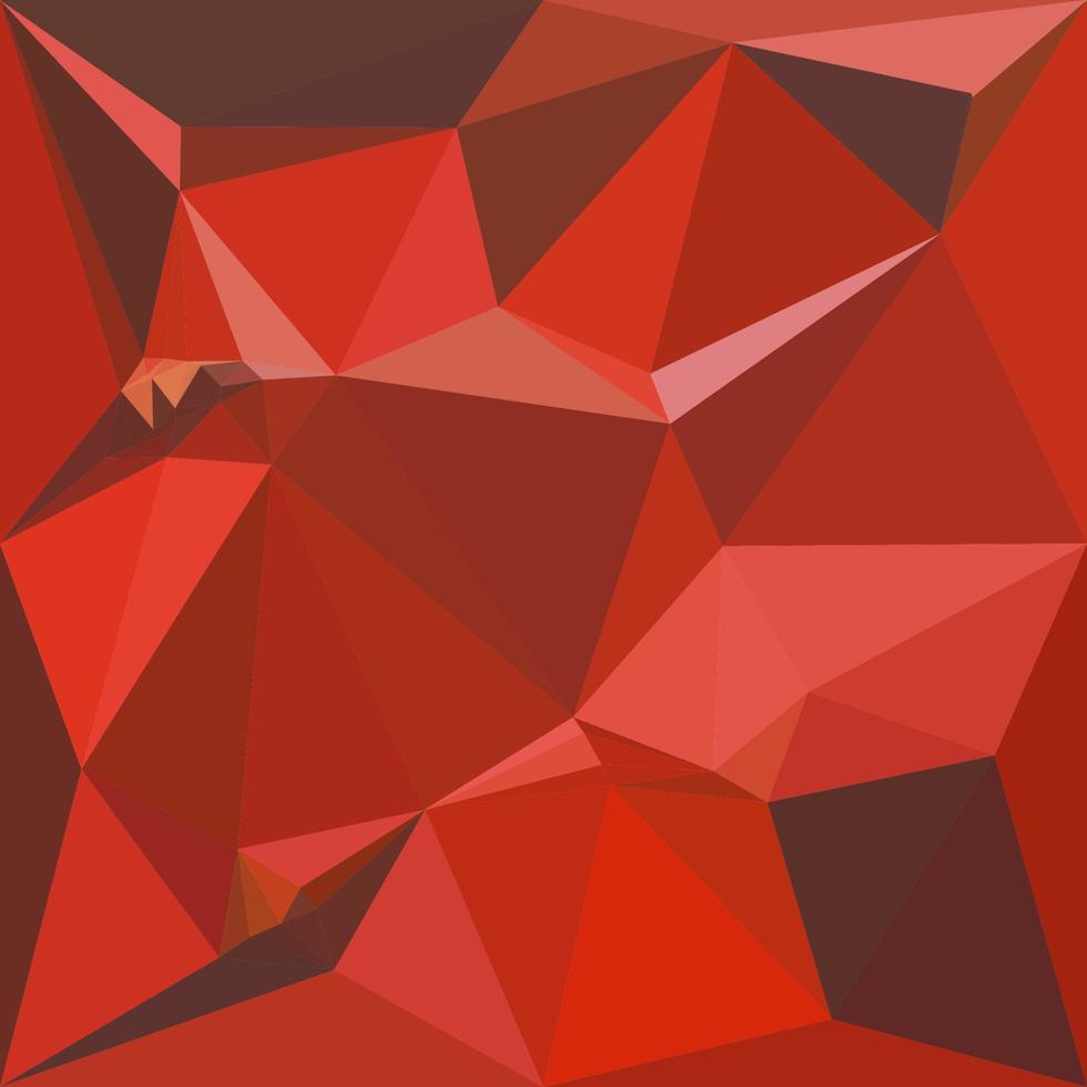 fondo de polígono bajo abstracto rojo auburn vector