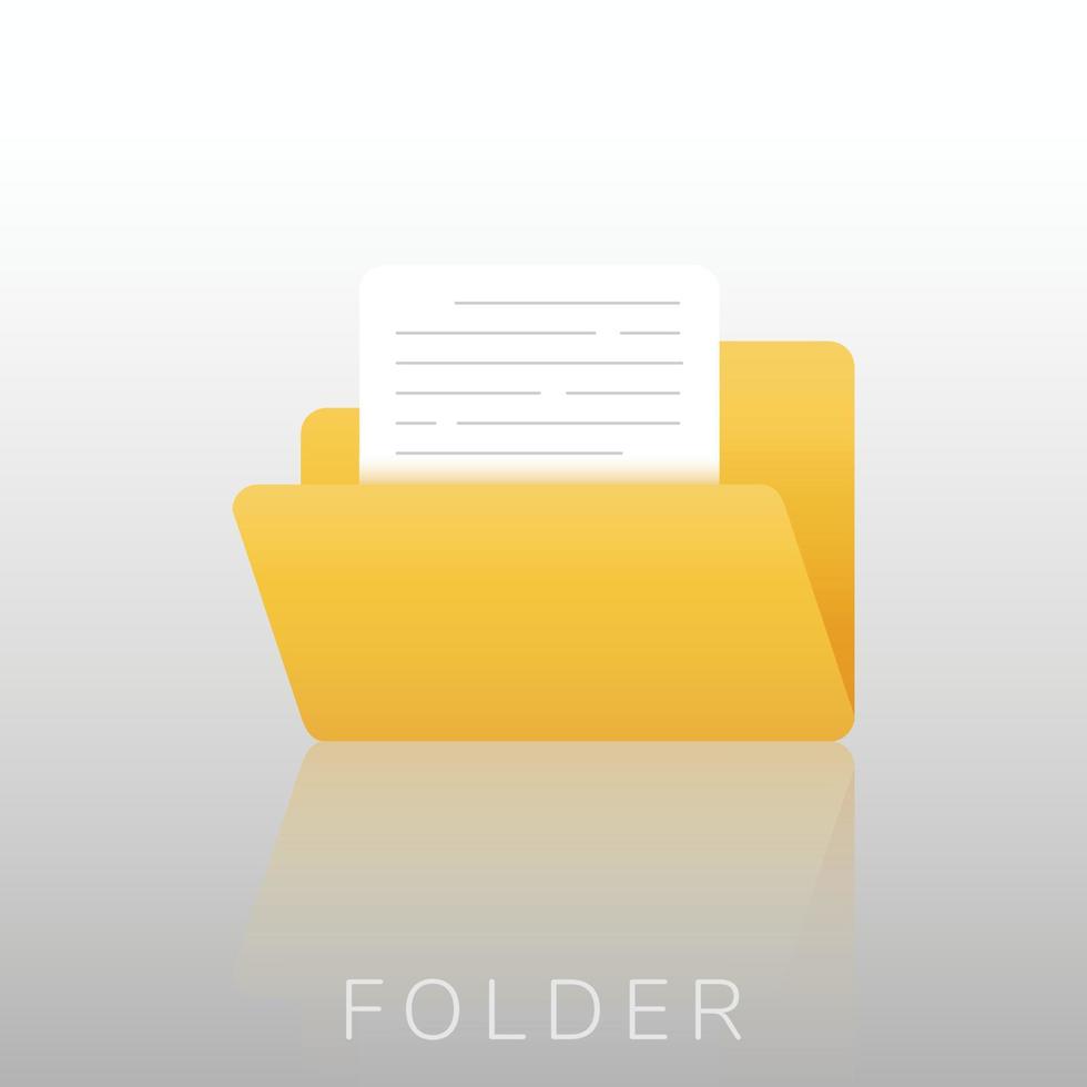 Yellow folder icon, Vector, Illustration. vector