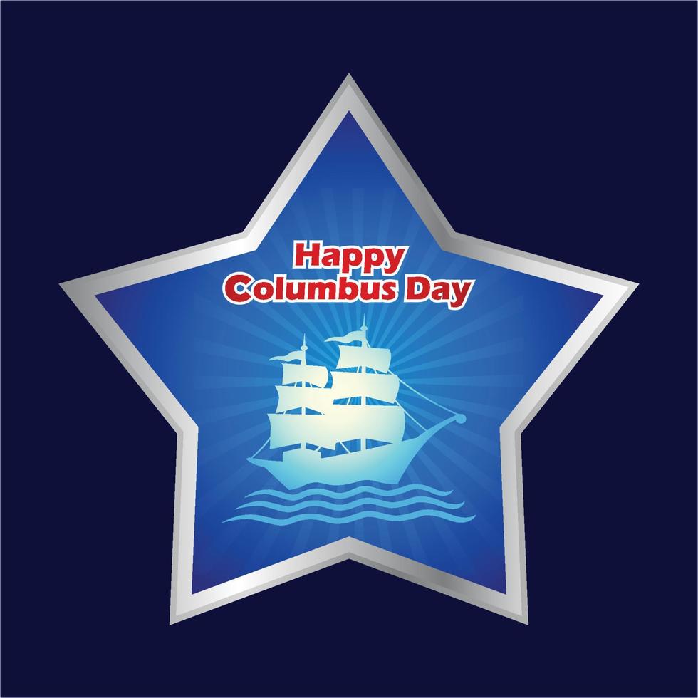 Vector illustration Happy Columbus Day.