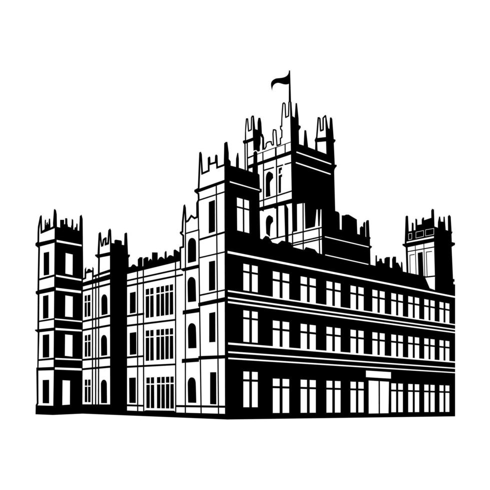 vector de diseño de ilustración de edificio de castillo de highclere