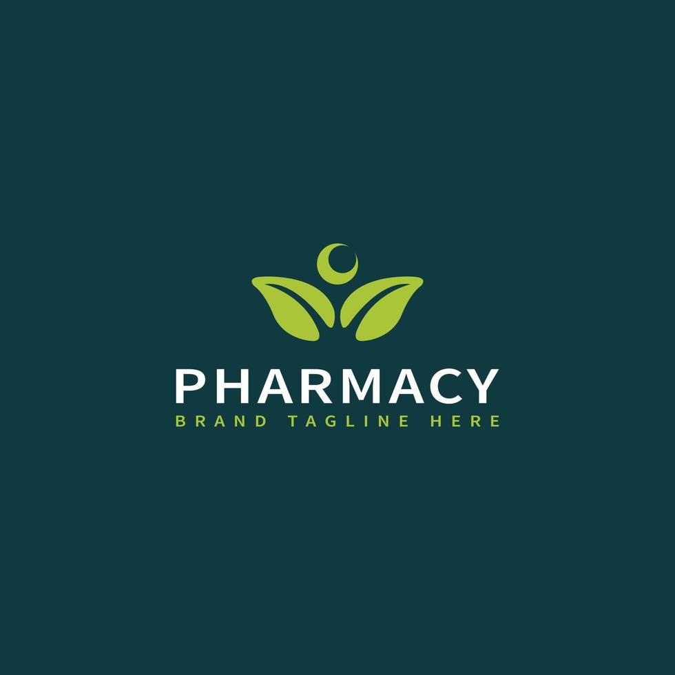 plantilla mínima de logotipo de farmacia ayurveda, cuidado de la salud y médico vector
