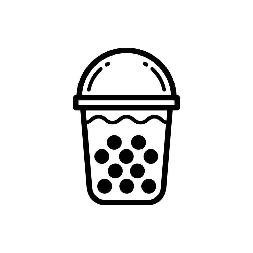 icono de vaso de té de leche de perla, vector, icono, Ilustración. vector