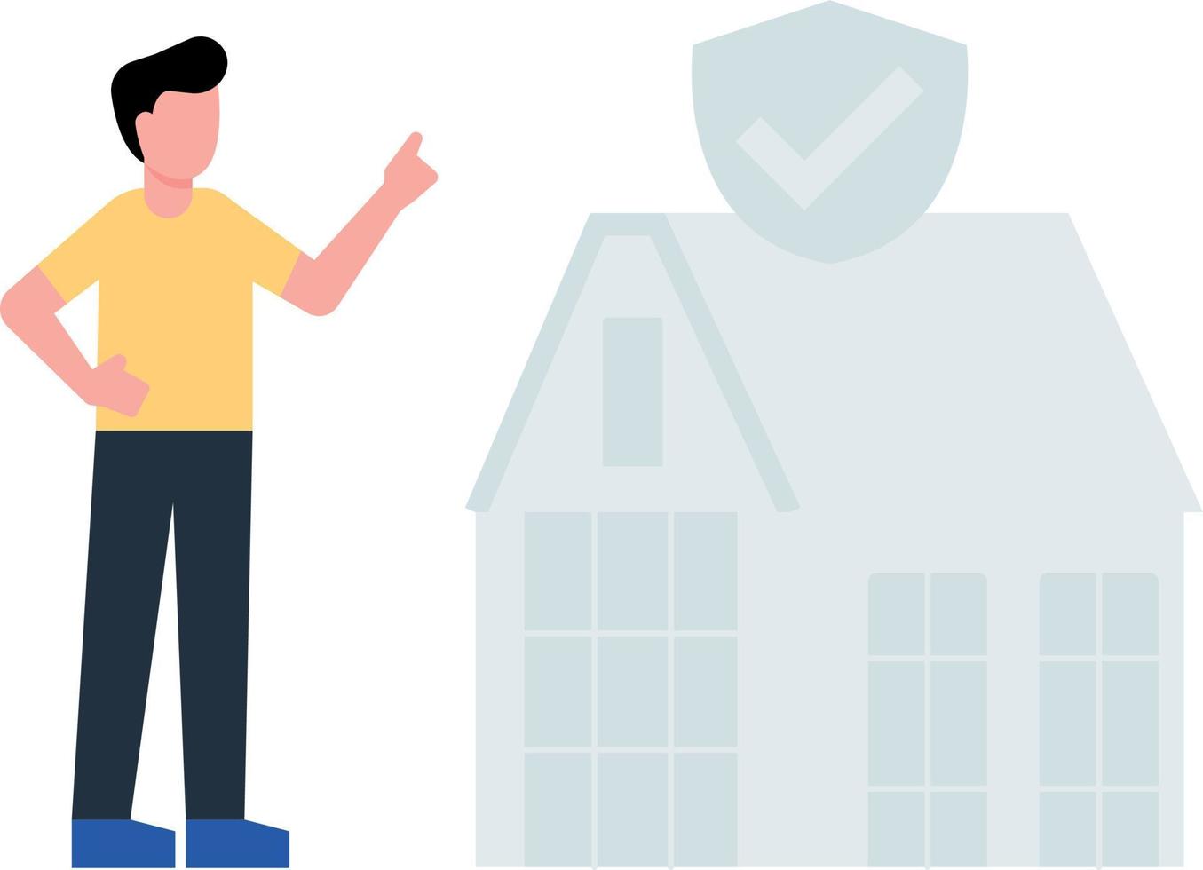 The property of the house is protected. vector