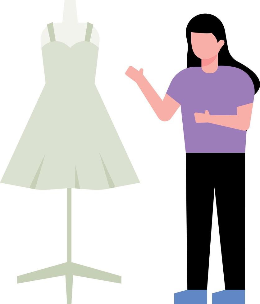 un diseñador diseña ropa de mujer. vector