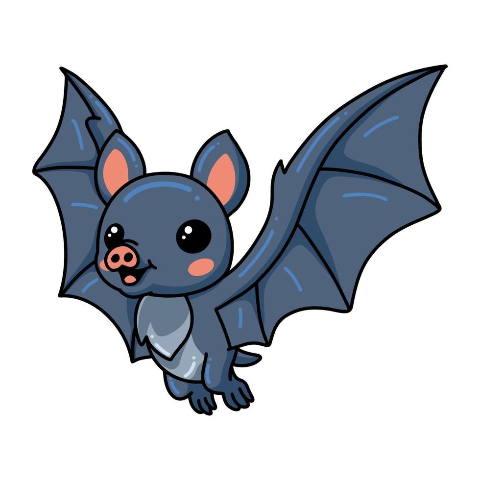 Cute little bat cartoon flying vector