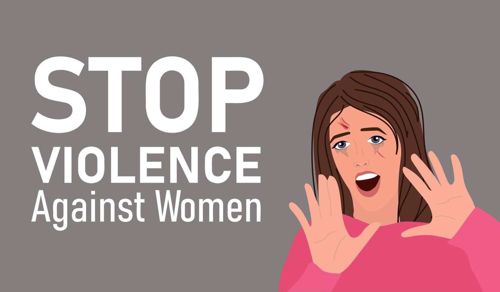 detener la violencia contra las mujeres vector