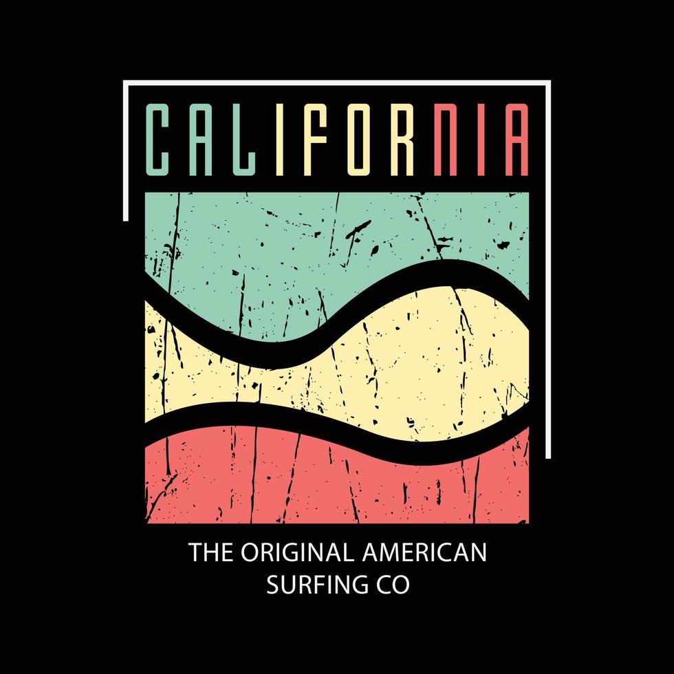 tipografía de ilustración de california. perfecto para el diseño de camisetas vector
