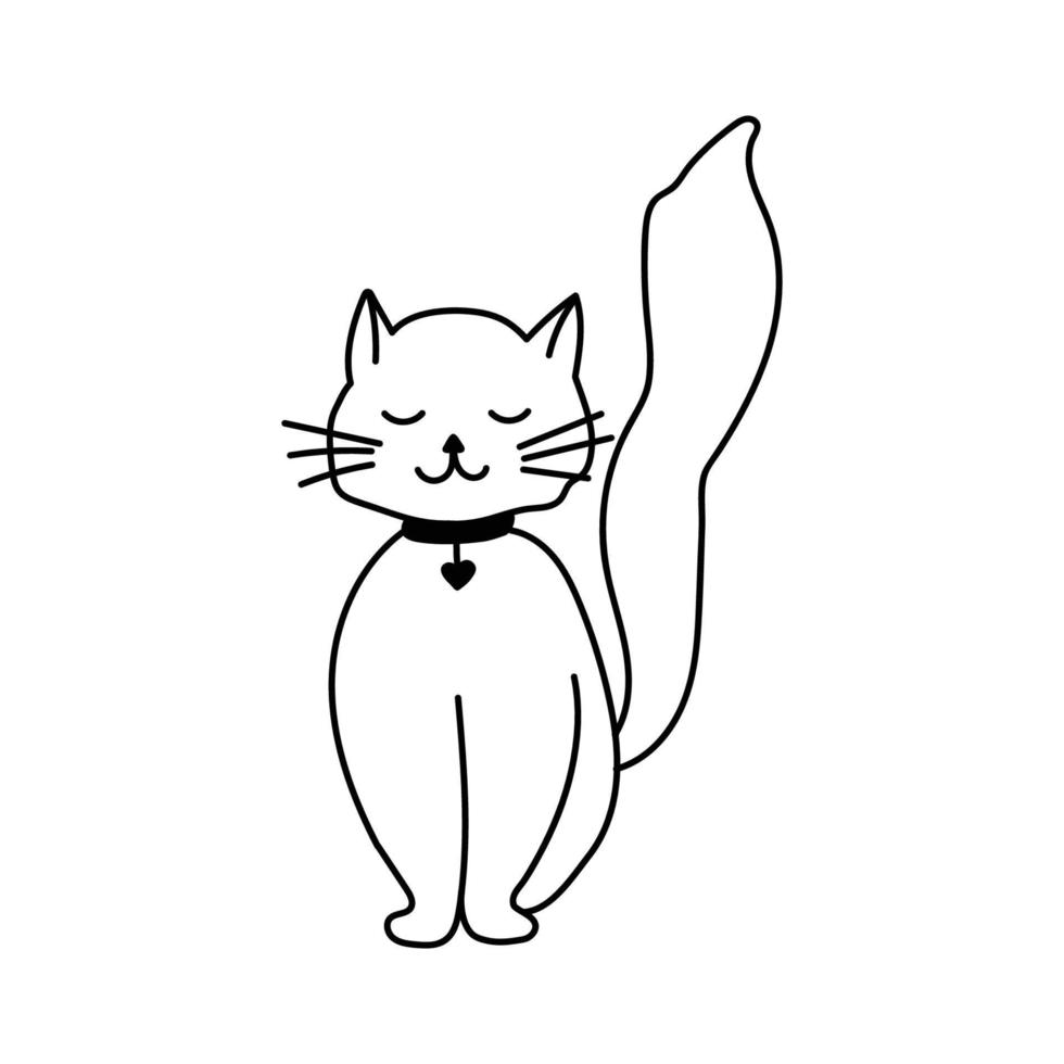 Hand drawn vector cat 11958473 Vector Art at Vecteezy