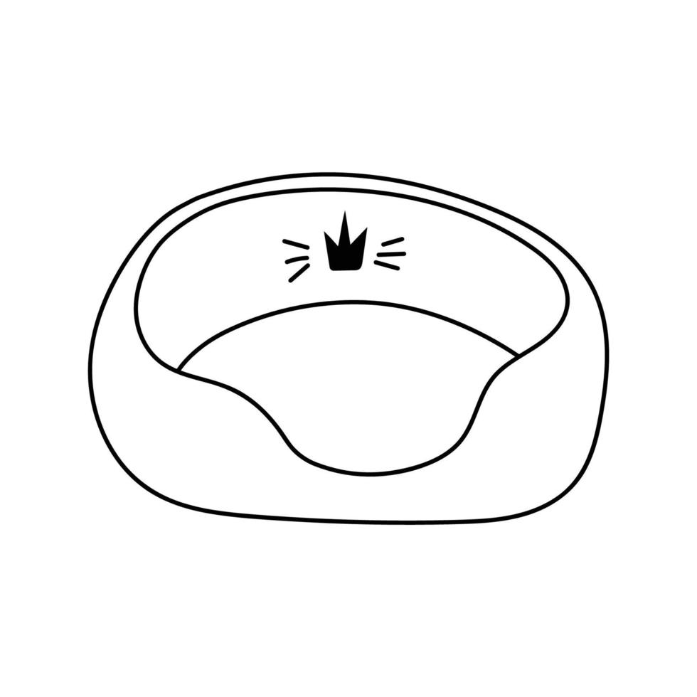 Hand drawn vector cat bed