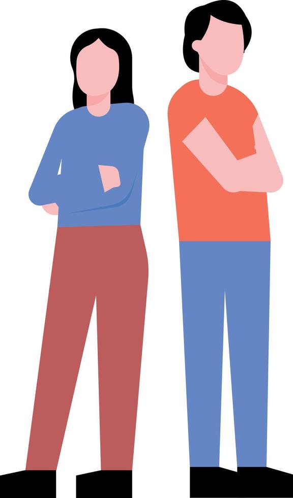 The couple is standing. vector