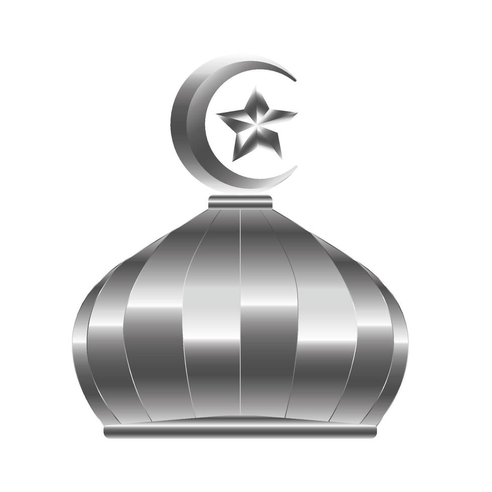 dome of the mosque with silver color vector