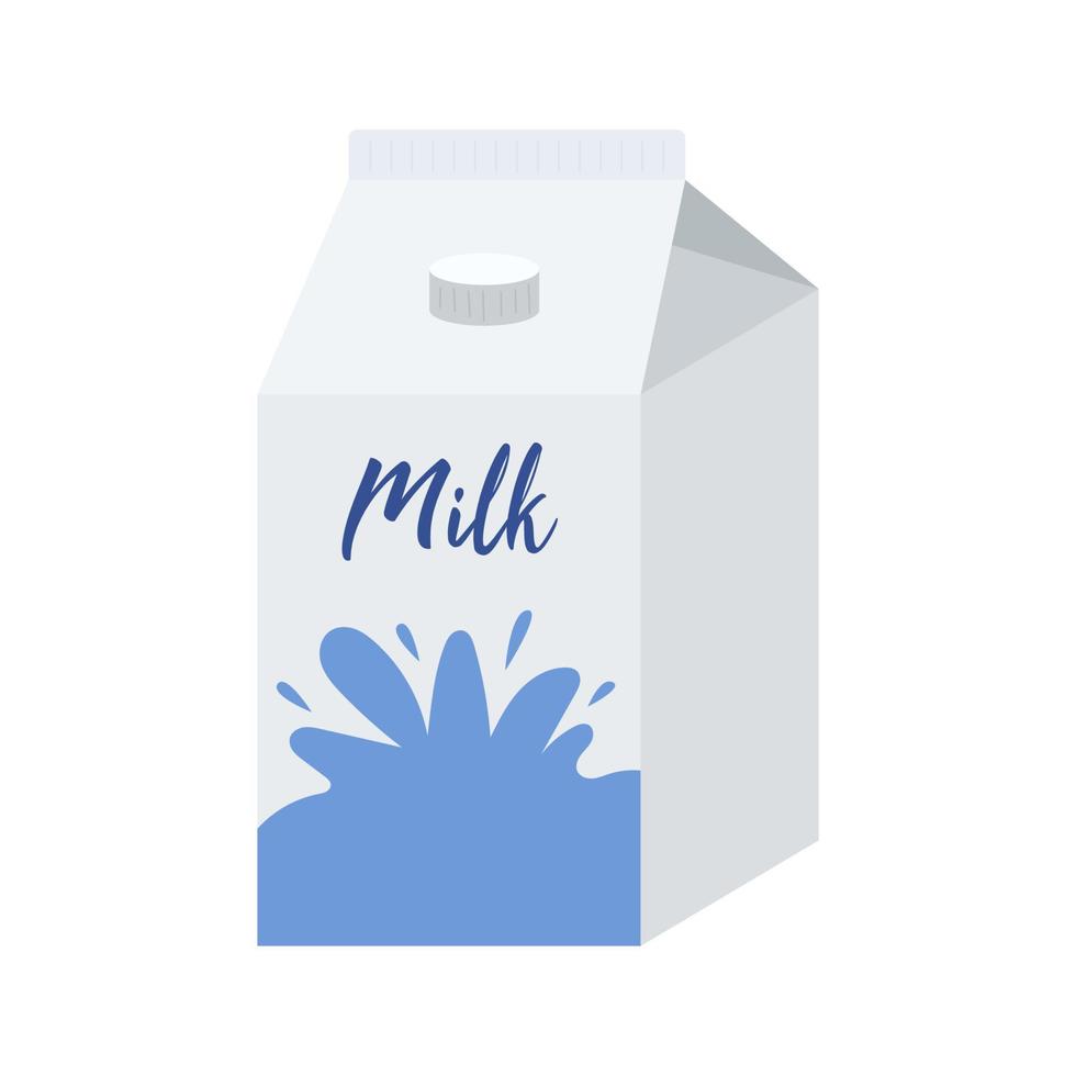 Milk carton box. Milk paper icon vector