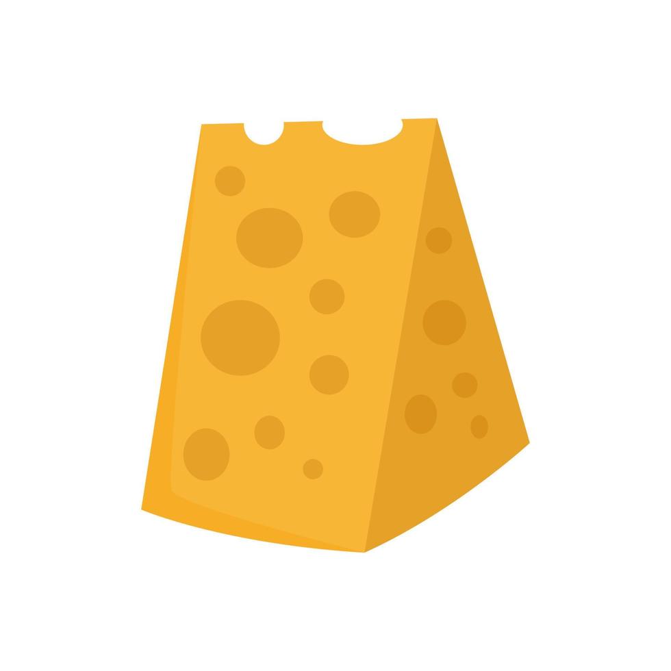 Icon of cut cheese slice vector
