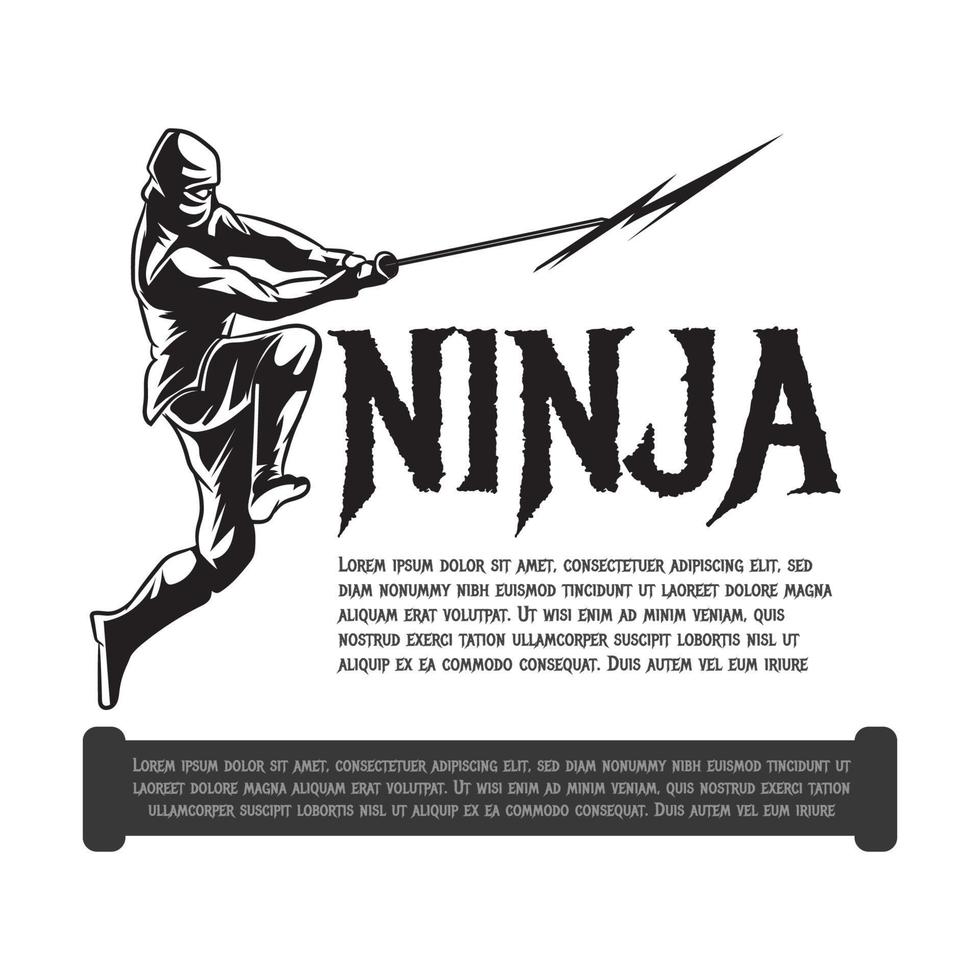 ilustración vectorial ninja vector