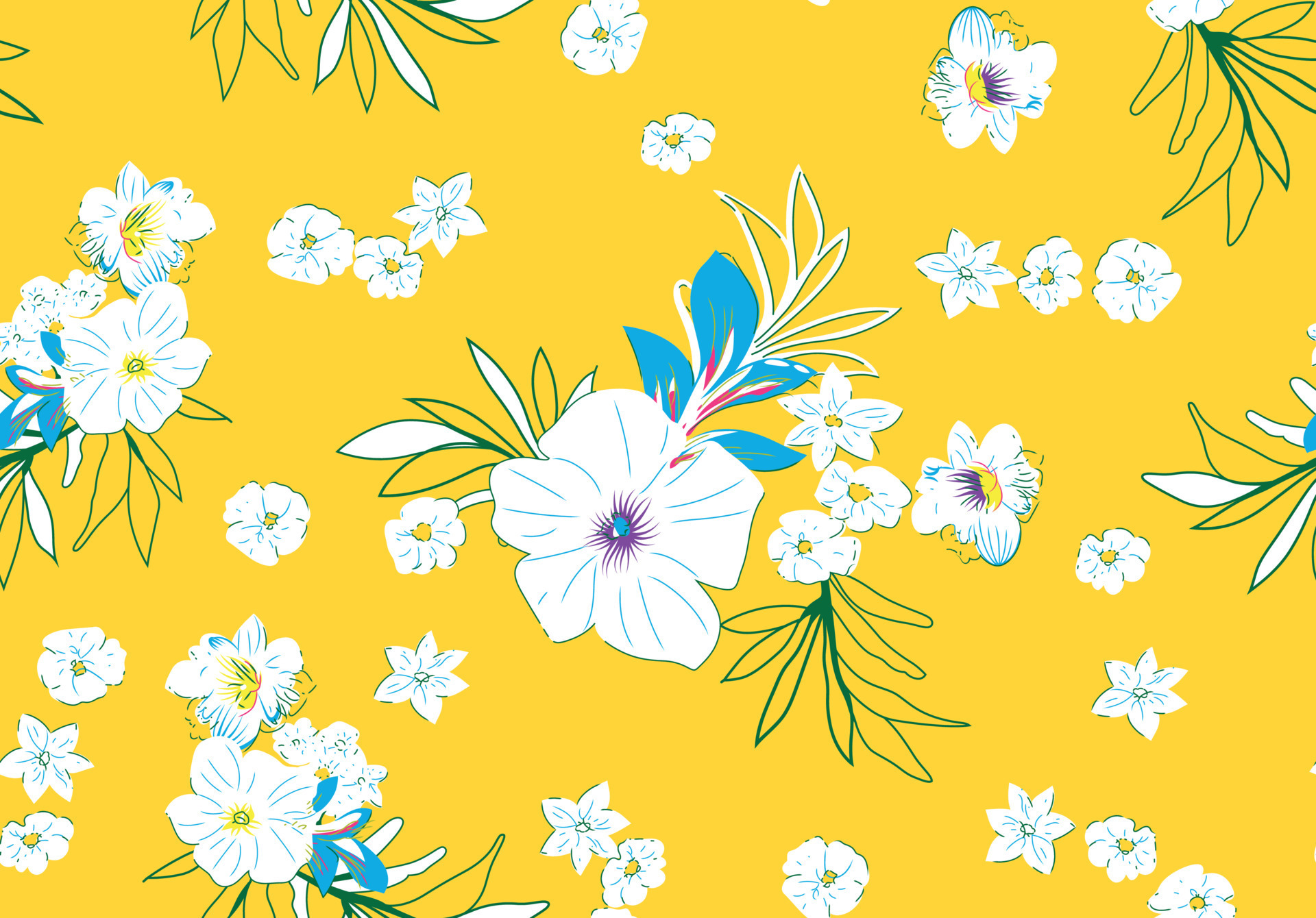 Seamless Floral Pattern in vector.Vector seamless pattern collection