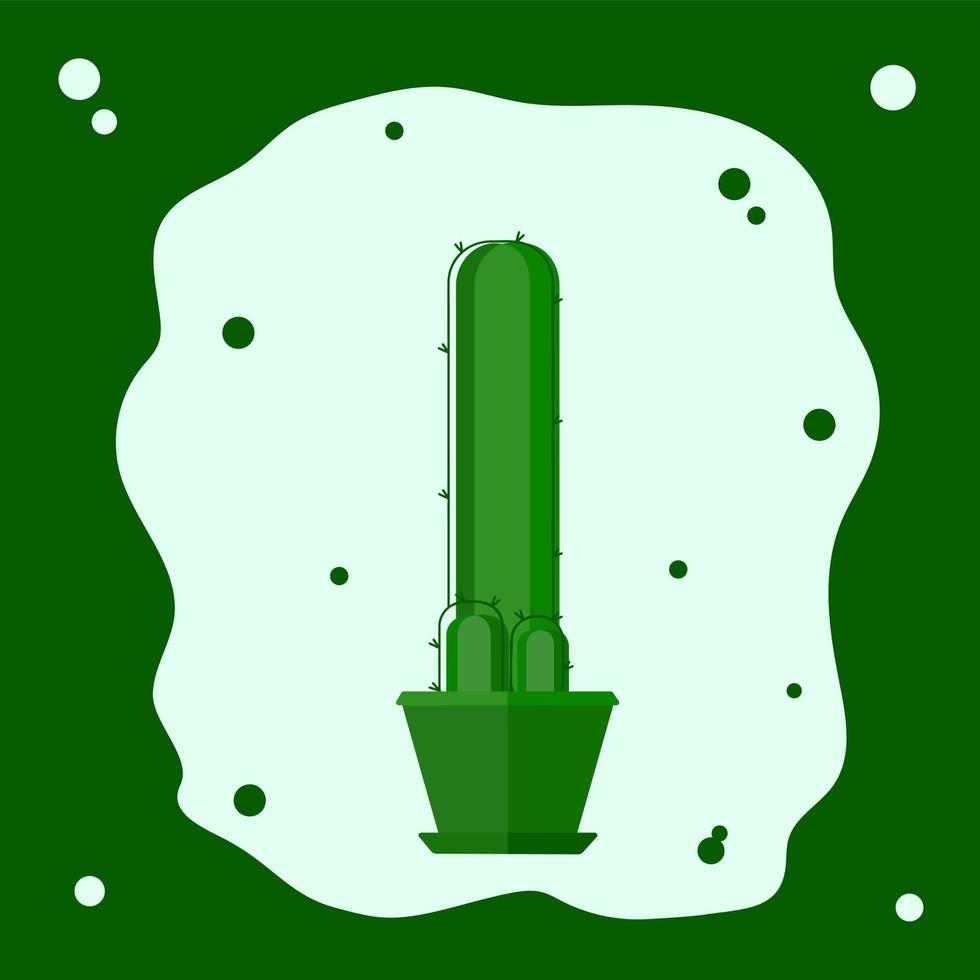 Green cactus in a pot vector