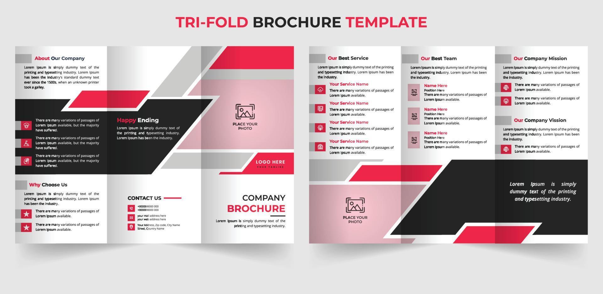 Creative trifold brochure template with business agency trifold