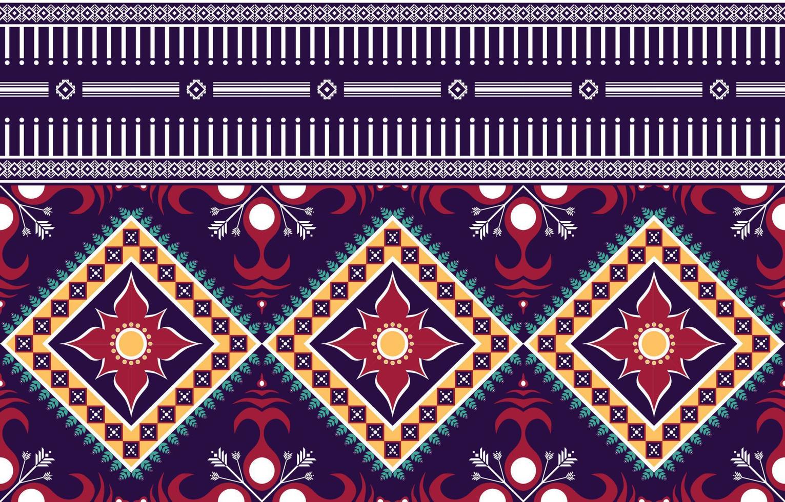 diseño tradicional geométrico étnico oriental ikat de patrones sin fisuras para fondo, alfombra, papel pintado, ropa, envoltura, batik, tela, ilustración vectorial. estilo de bordado vector