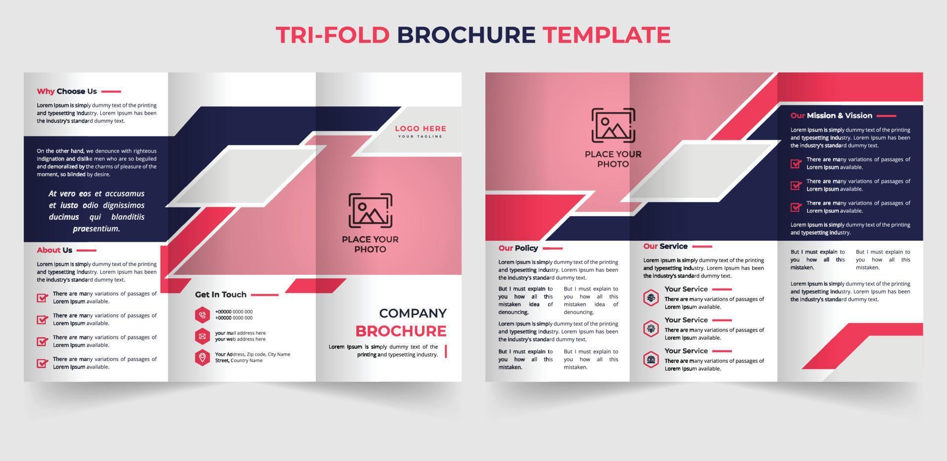 Creative business abstract trifold brochure template vector