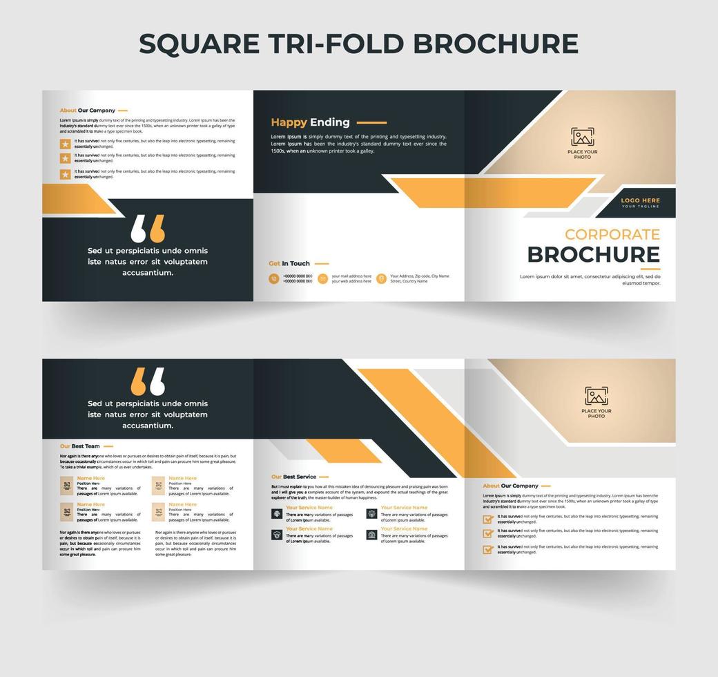 Creative business abstract square brochure template vector