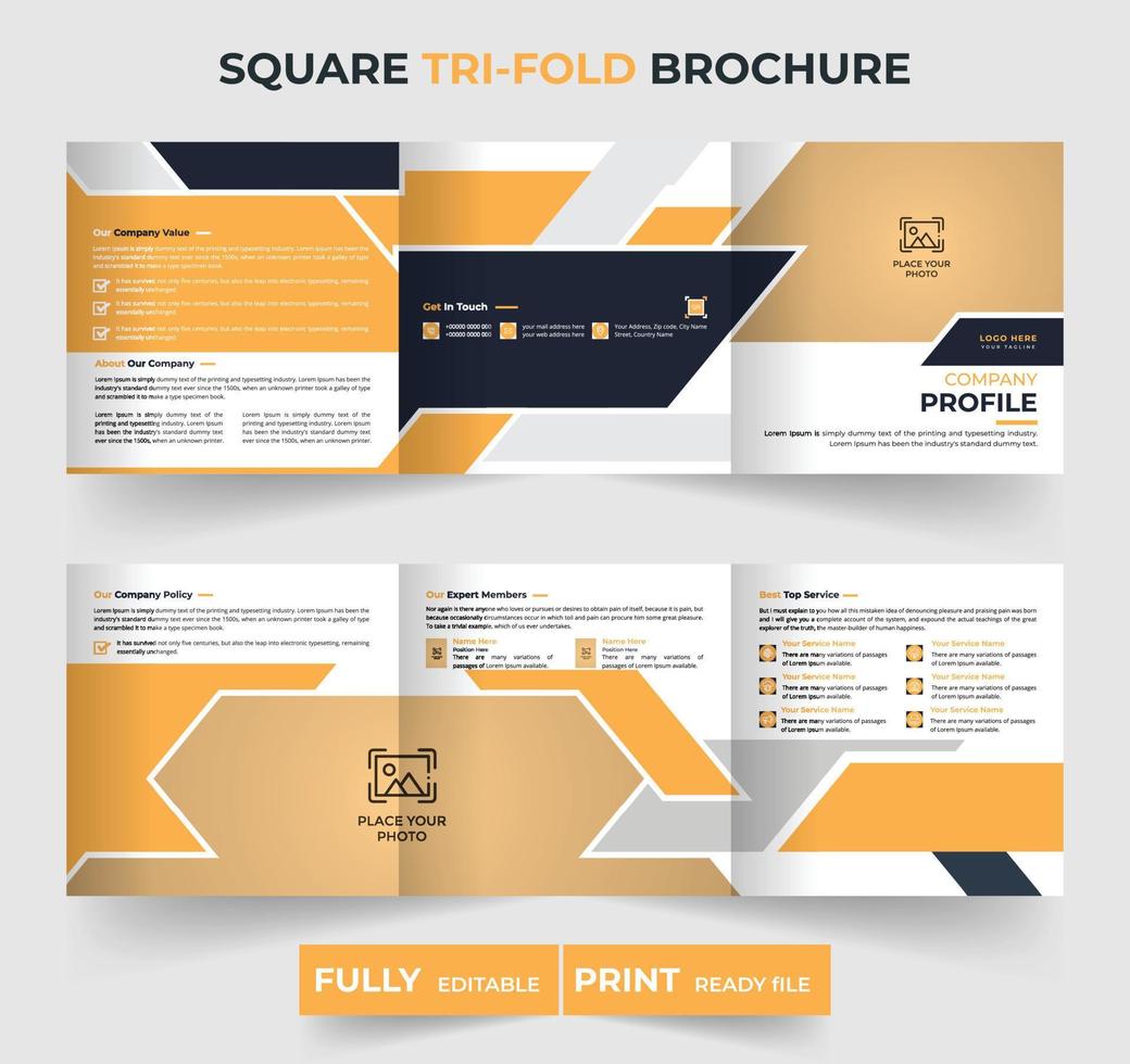 Modern creative square business profile brochure template design vector