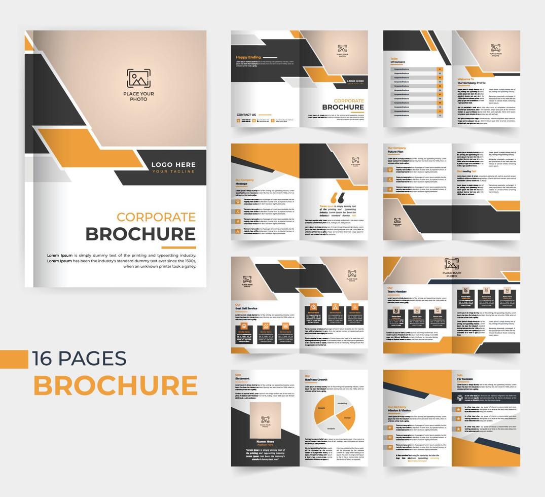 Creative Brochure Design 16 Pages Multipurpose Corporate Brochure vector